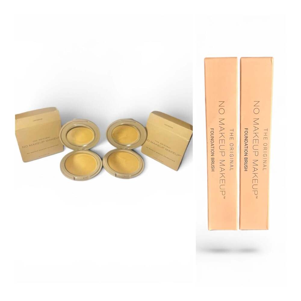 4X Bundle:2 No Makeup Makeup Foundation Cream-Balm Compact Set Light Medium& 2 B